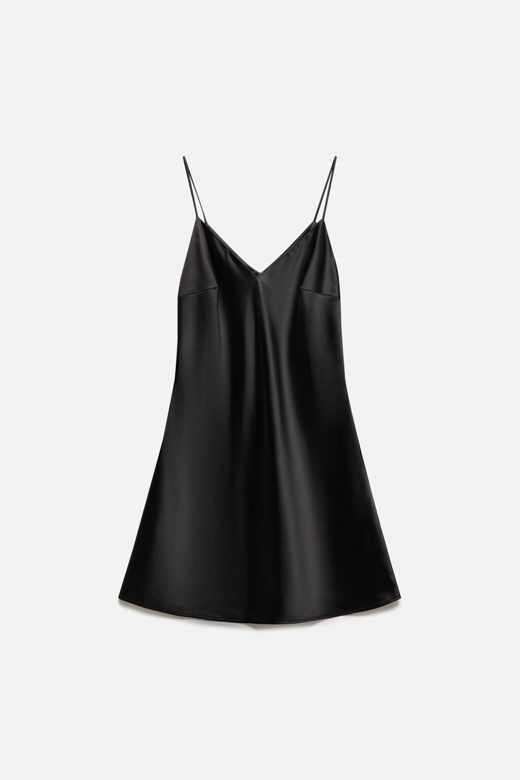 Платье-комбинация мини атласное - цвет черный - 8