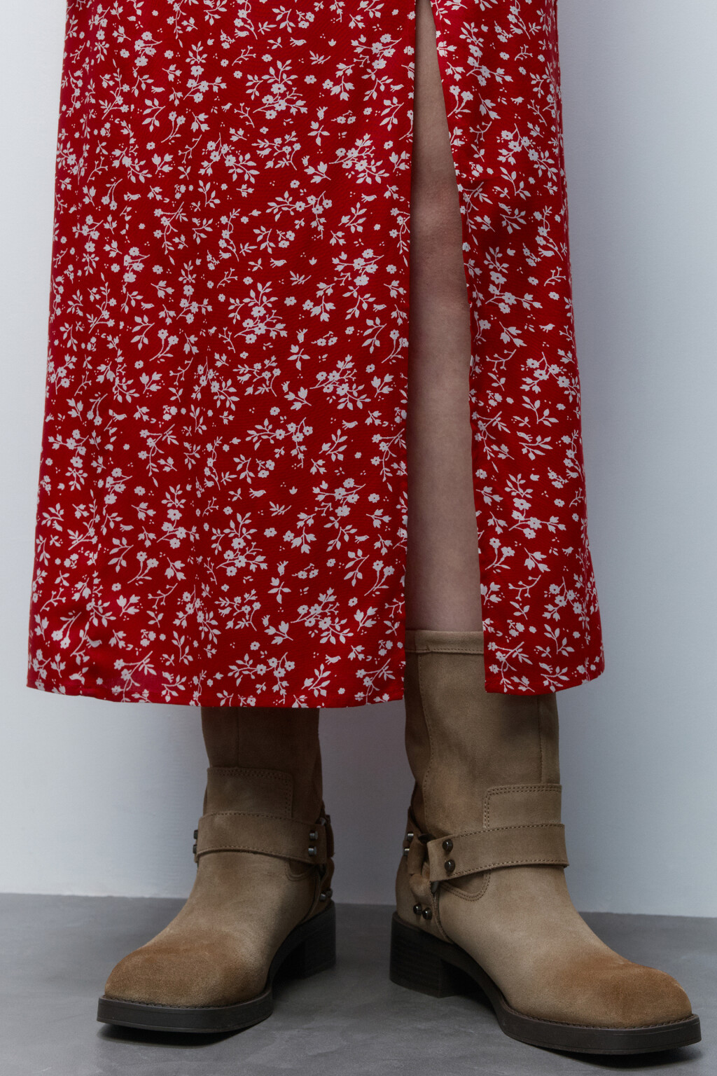 Сарафан миди вискозный с разрезом - цвет красный - 5