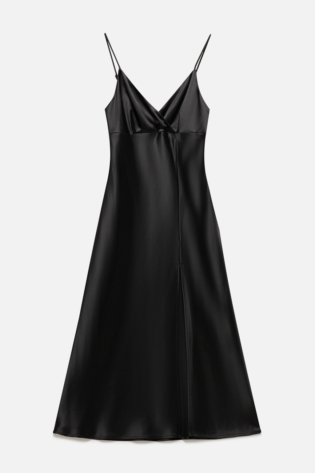 Платье-комбинация миди с разрезом - цвет черный - 9