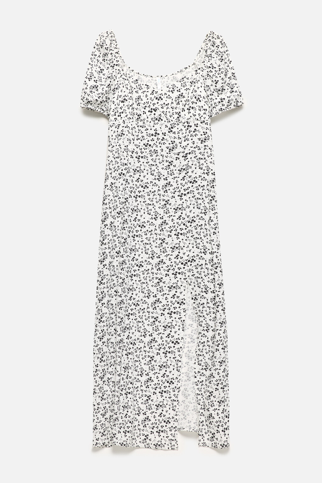 Платье миди вискозное с разрезом и принтом - цвет белый - 9