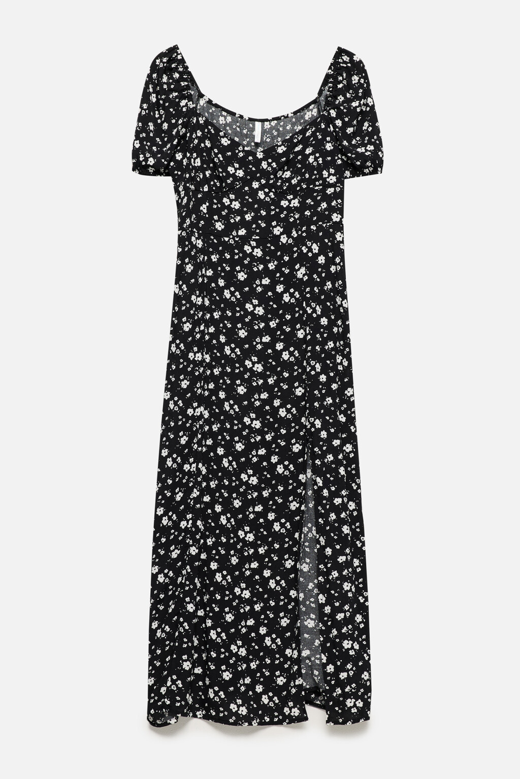 Платье миди вискозное с разрезом и принтом - цвет черный - 7