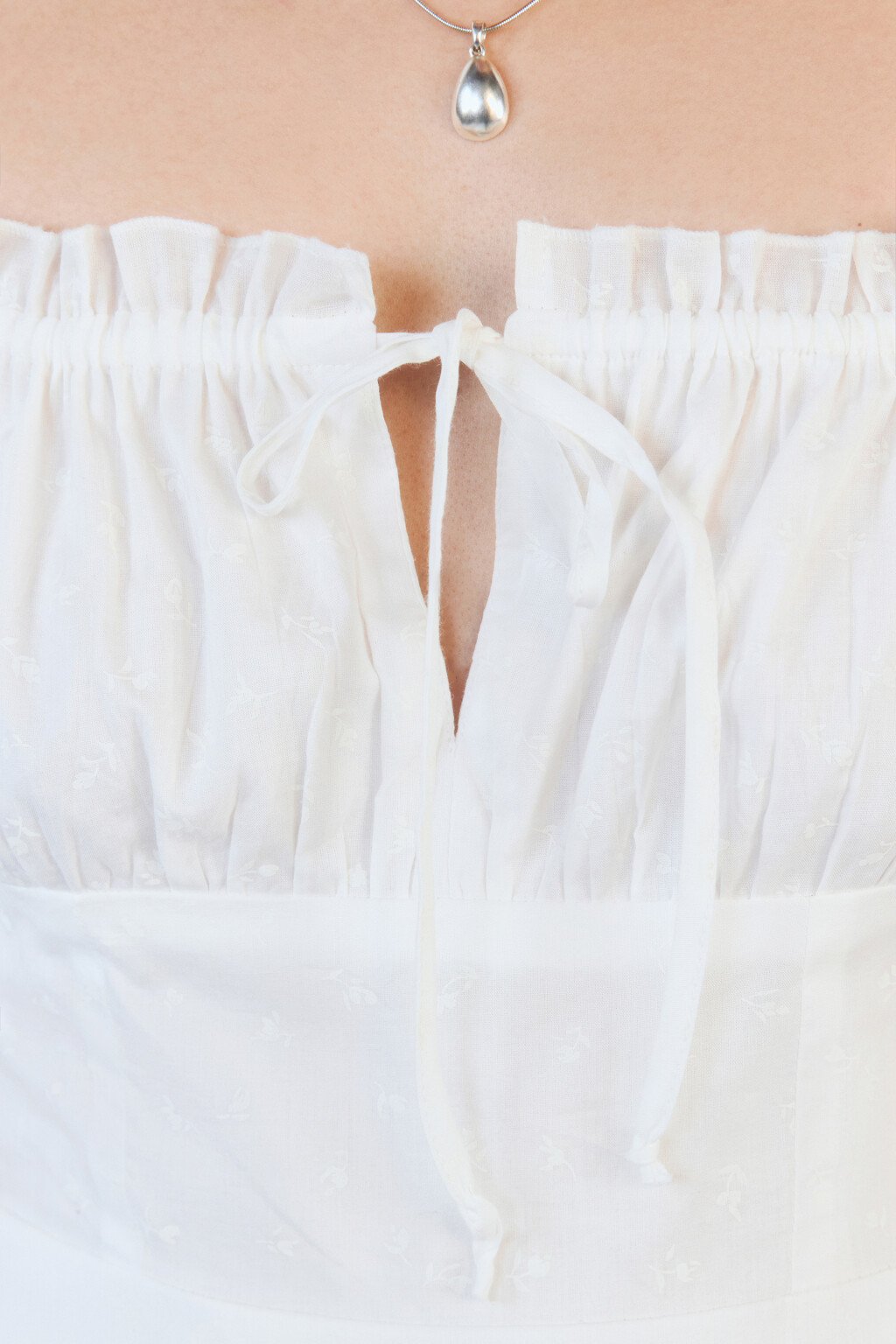 Платье-сарафан хлопковое на тонких бретельках - цвет белый - 7