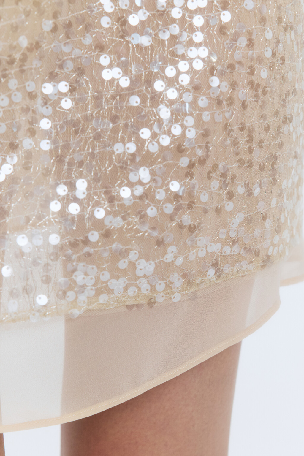 Платье мини шифоновое с пайетками - цвет серый - 9