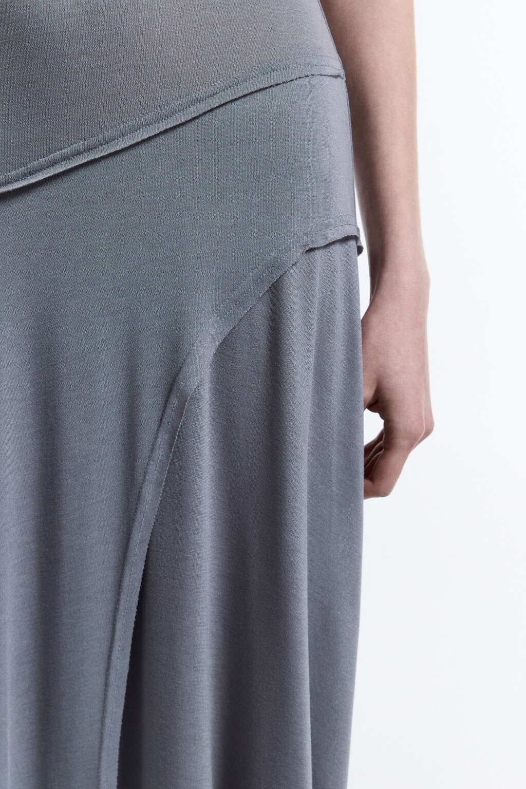 Платье-майка миди с асимметричной юбкой - цвет серый - 8