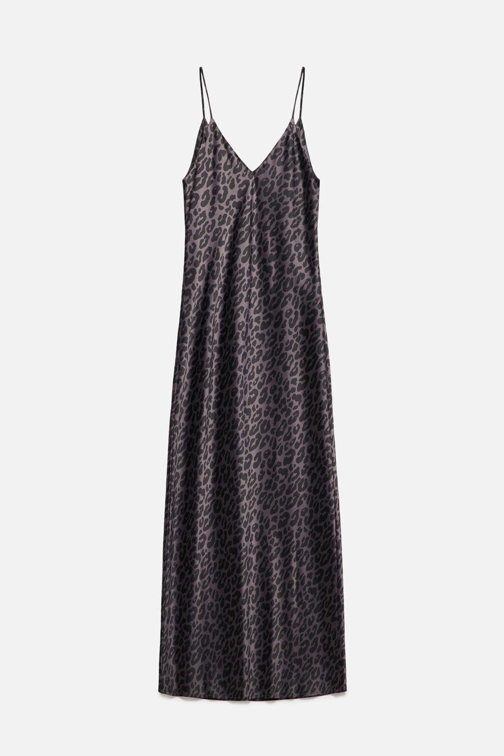 Платье-комбинация миди атласное - цвет черный - 8