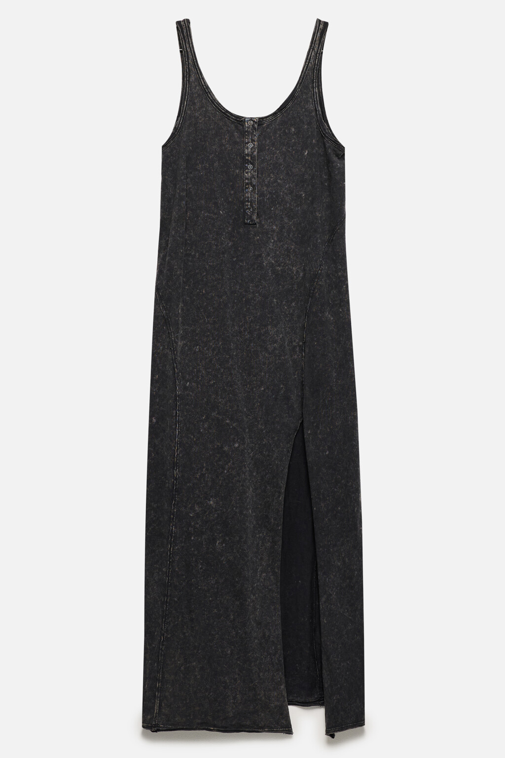 Платье-майка миди из вареного трикотажа - цвет серый - 10