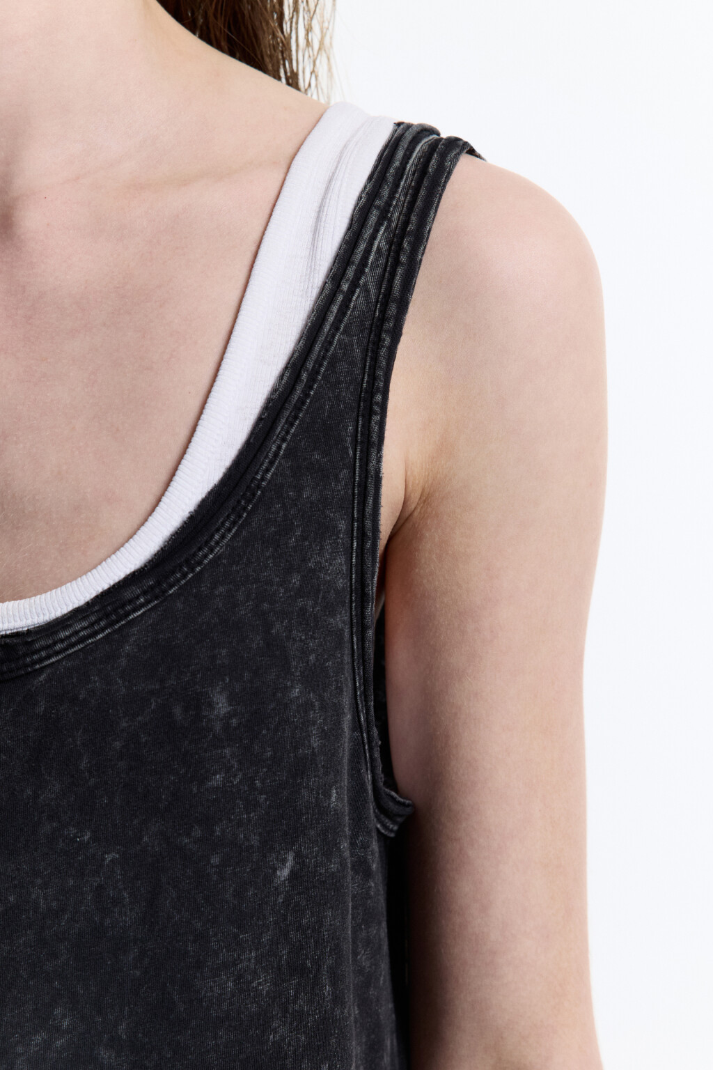 Платье-майка миди из вареного трикотажа - цвет серый - 8