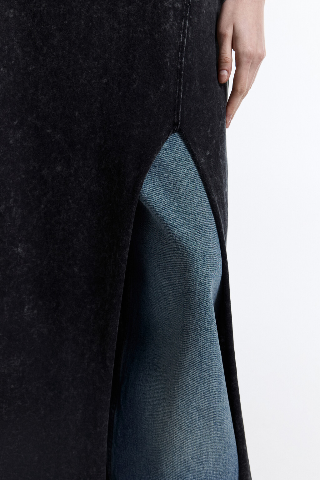 Платье-майка миди из вареного трикотажа - цвет серый - 9