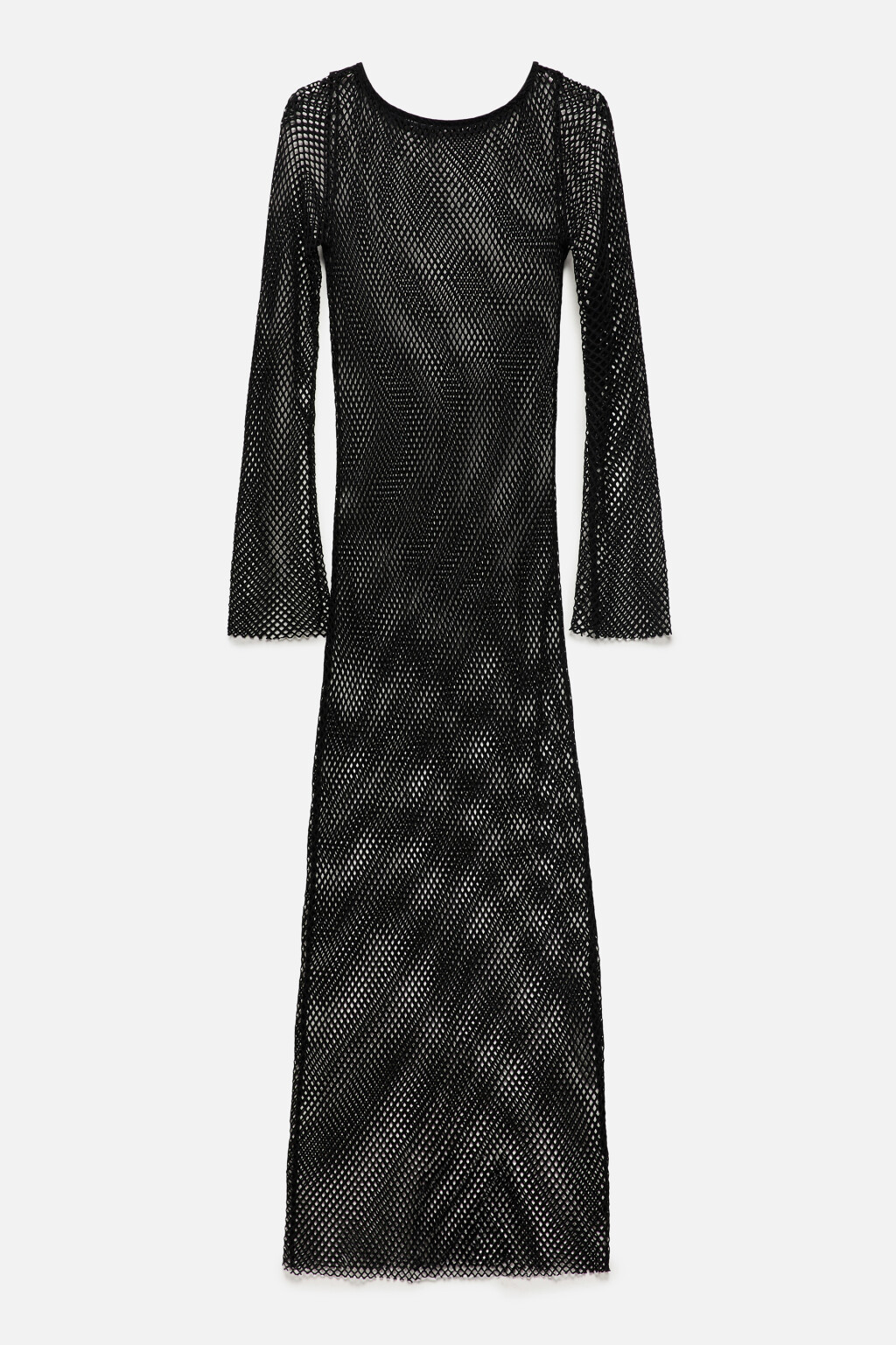 Платье макси из сетки с длинными рукавами - цвет черный - 7