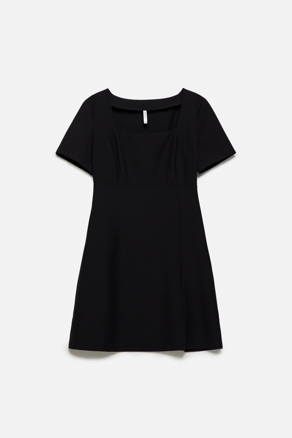 Платье мини приталенное с вырезом-каре - цвет черный - 8