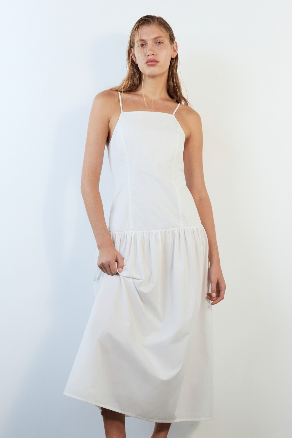 Платье-сарафан миди с открытой спиной - цвет белый - 9