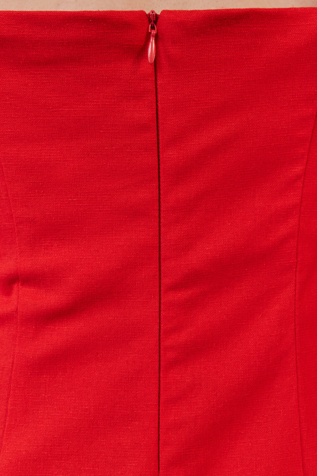 Платье облегающее с корсетом и пышными рукавами - цвет красный - 8