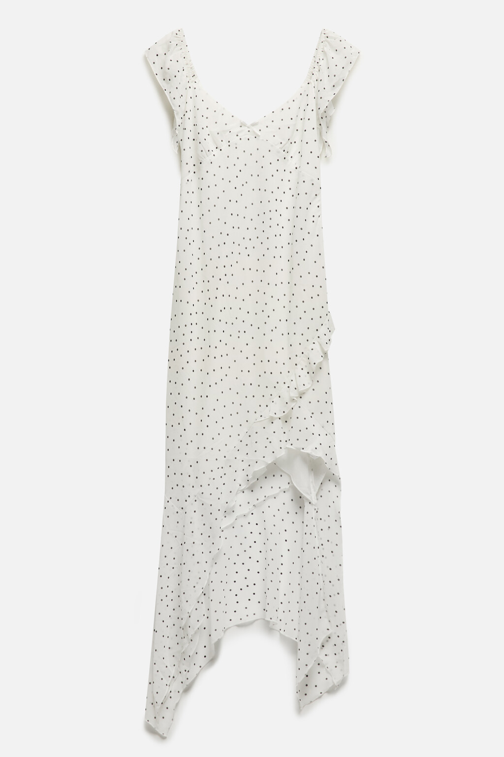 Платье миди шифоновое с асимметричной юбкой - цвет белый - 8