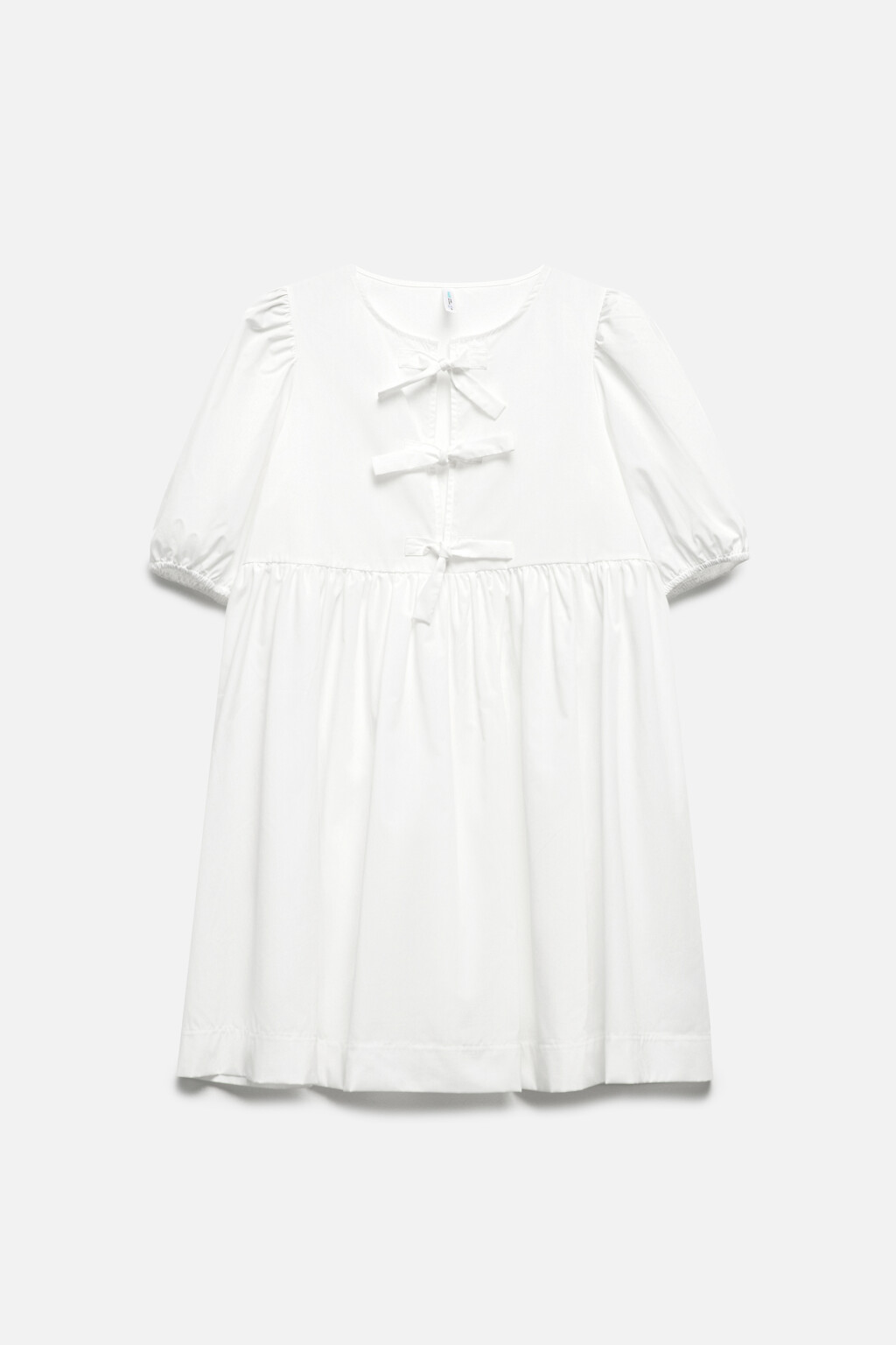 Платье baby-doll с завязками на груди - цвет белый - 9