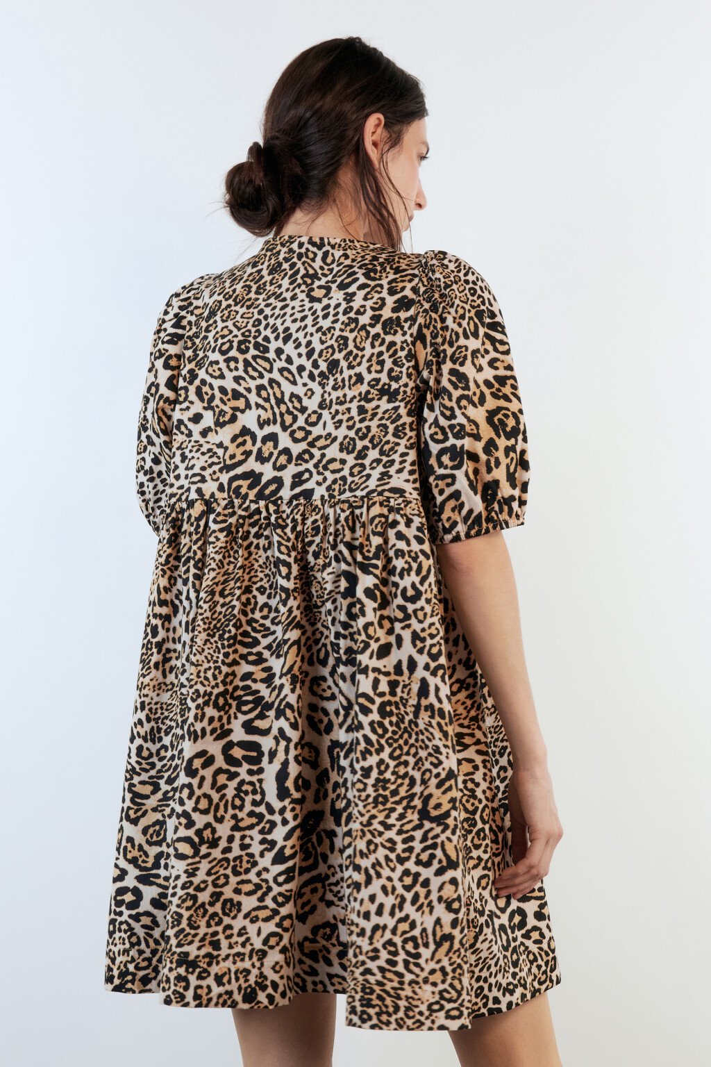 Платье baby-doll с завязками на груди - цвет бежевый - 5