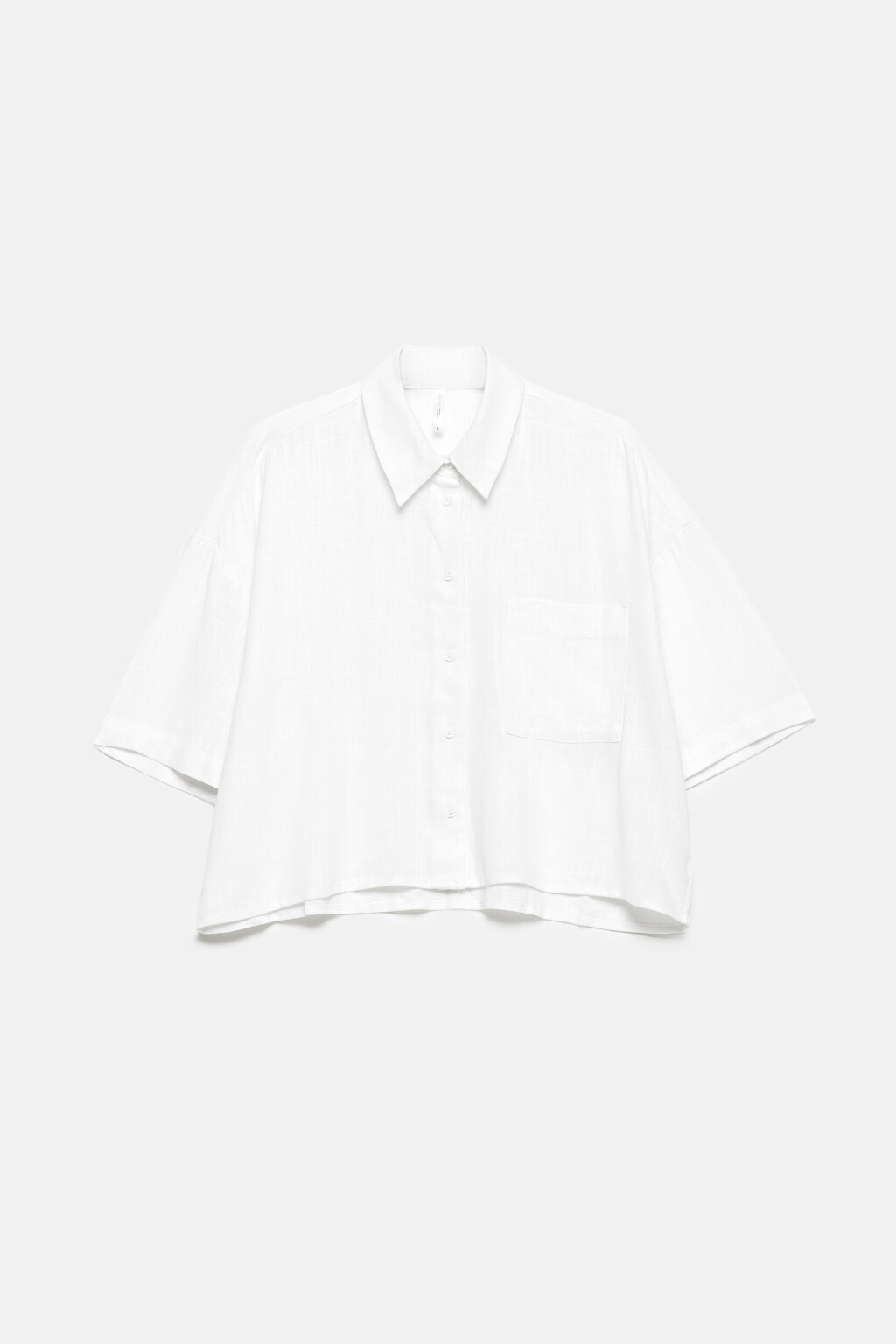 Рубашка льняная с коротким рукавом - цвет белый - 8