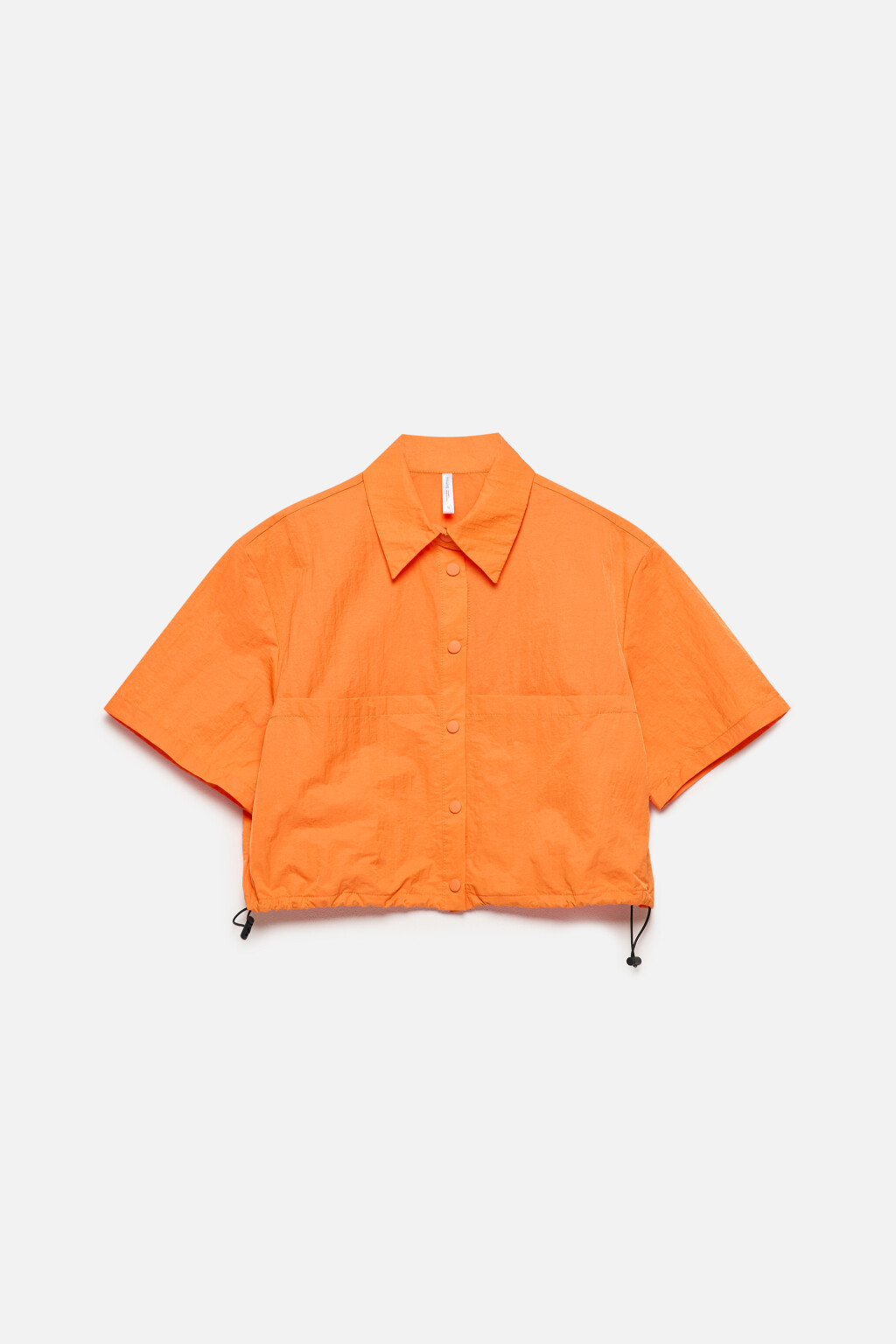Рубашка укороченная с утяжками по низу - цвет оранжевый - 8