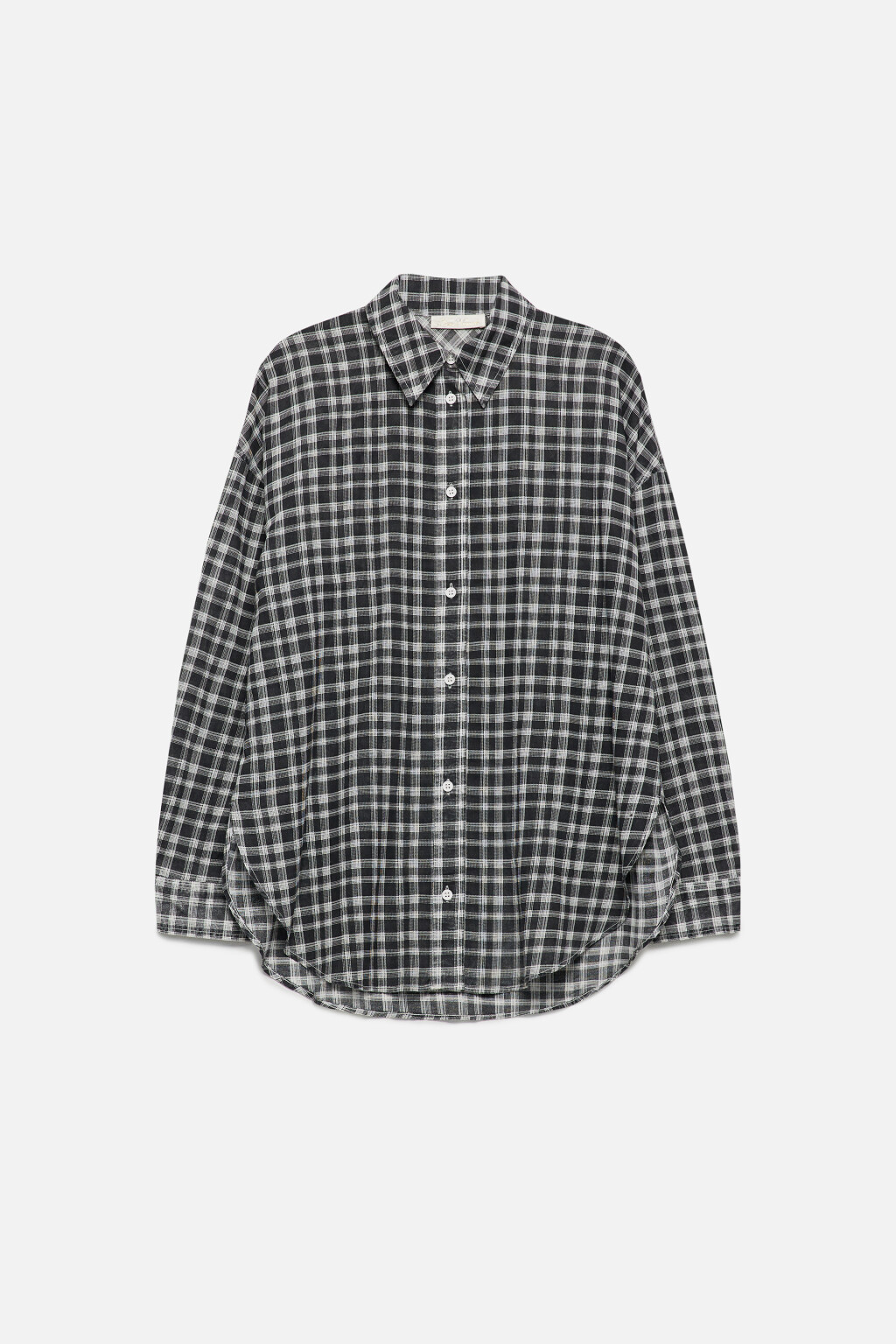 Рубашка oversize клетчатая с вареным эффектом - цвет черный - 9