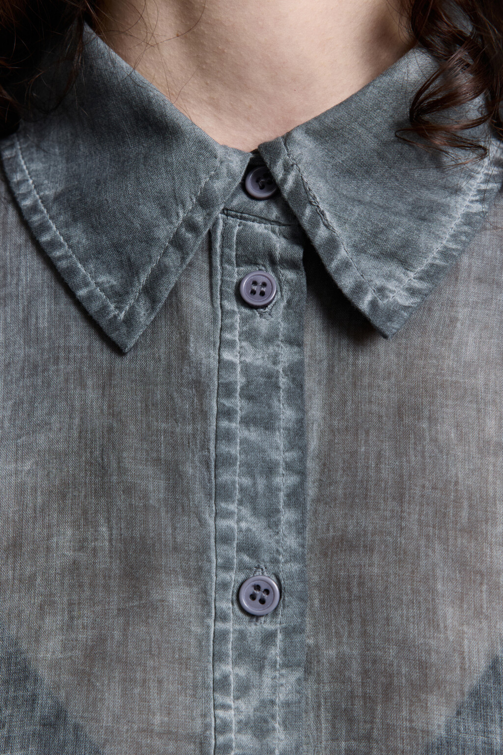 Рубашка oversize хлопковая с длинными рукавами - цвет серый - 7