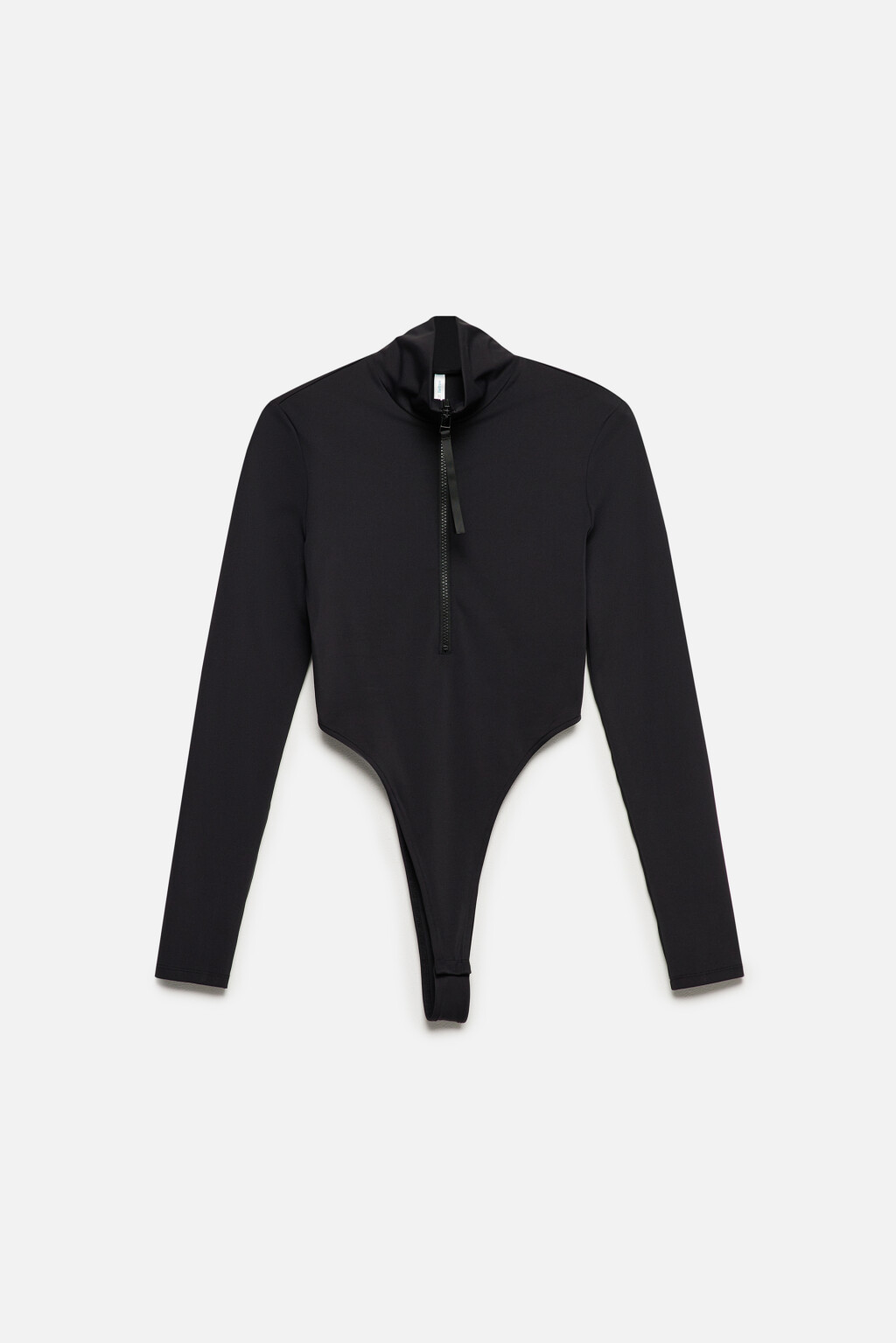 Боди облегающее с воротником-стойкой - цвет черный - 9