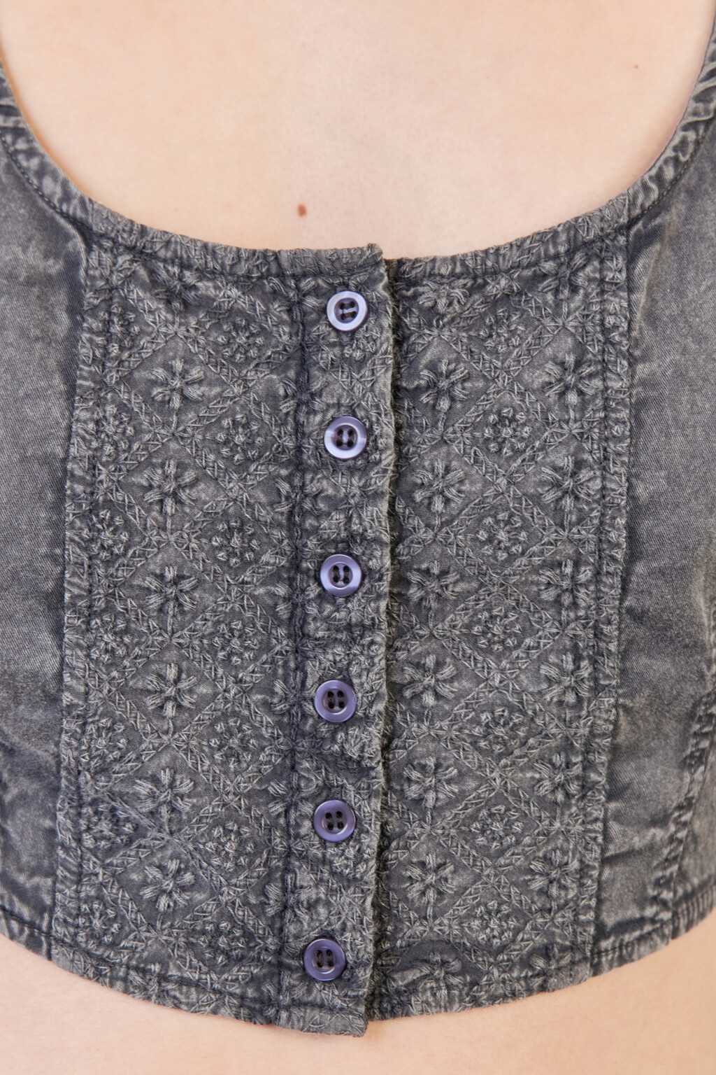 Топ-жилет облегающий с вареным эффектом - цвет серый - 6