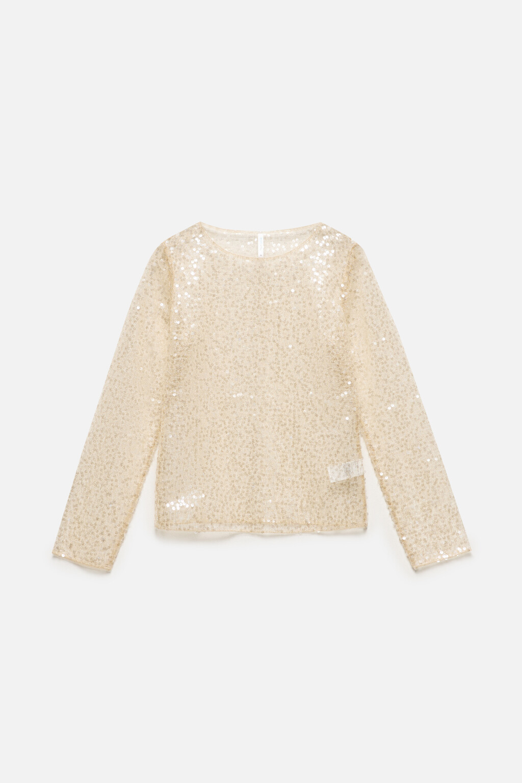 Блузка свободная из сетки с пайетками - цвет серый - 10
