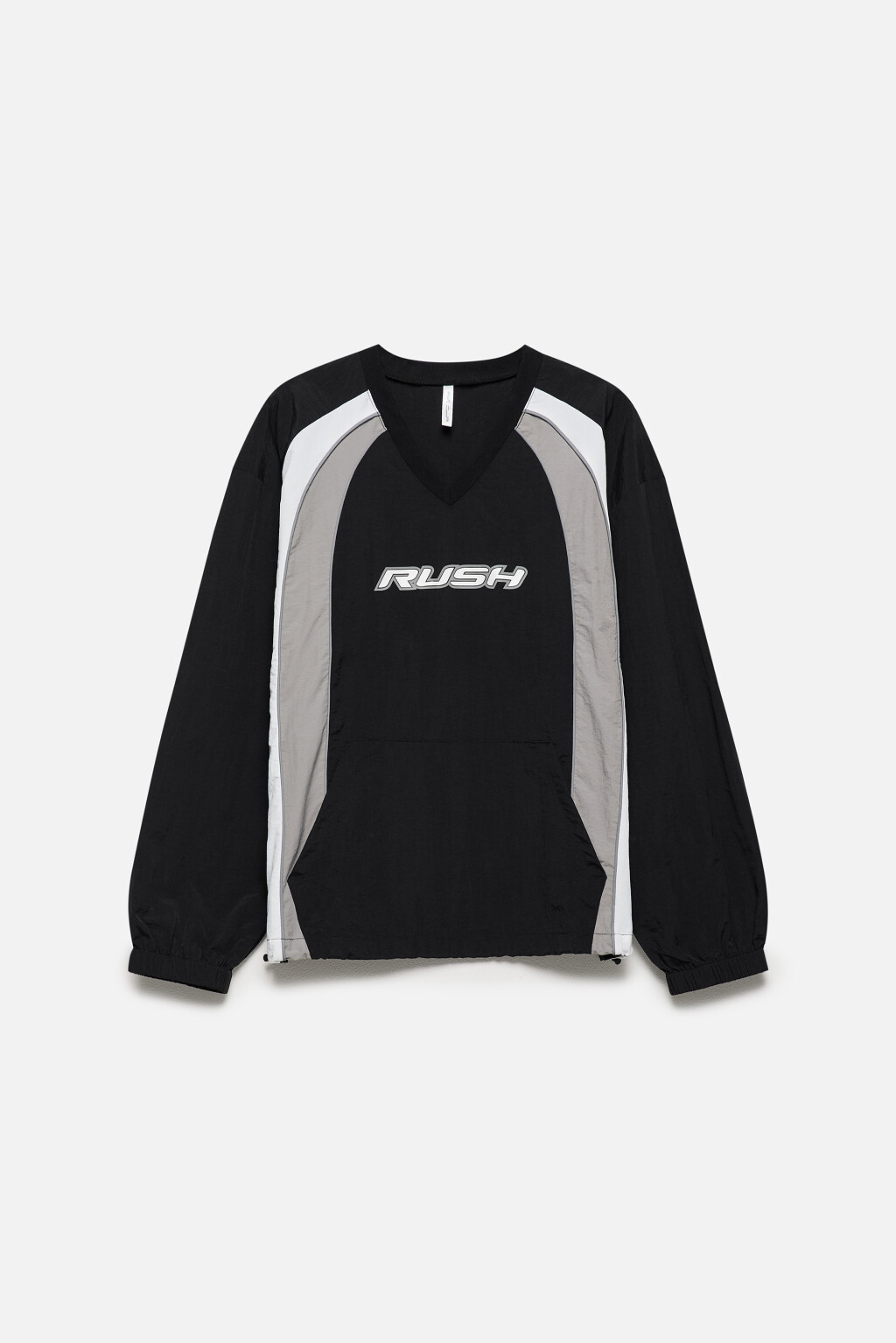 Джемпер-овершот спортивный с лампасами - цвет черный - 8