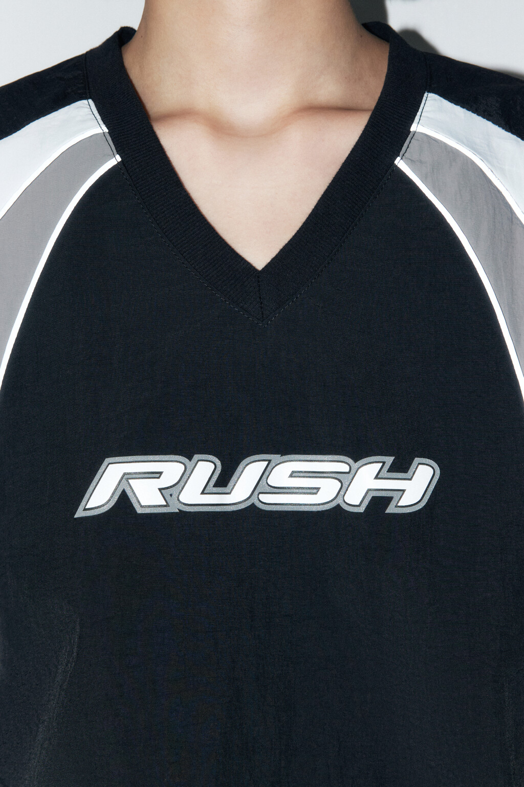 Джемпер-овершот спортивный с лампасами - цвет черный - 6