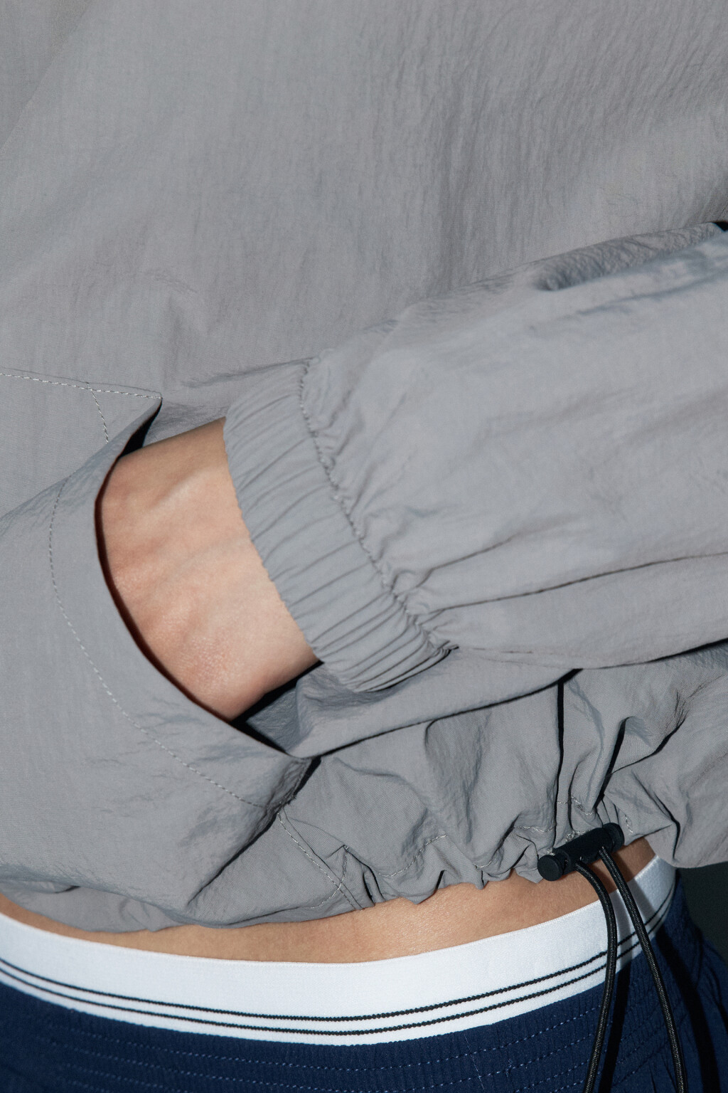 Джемпер-овершот спортивный с утяжками - цвет серый - 7