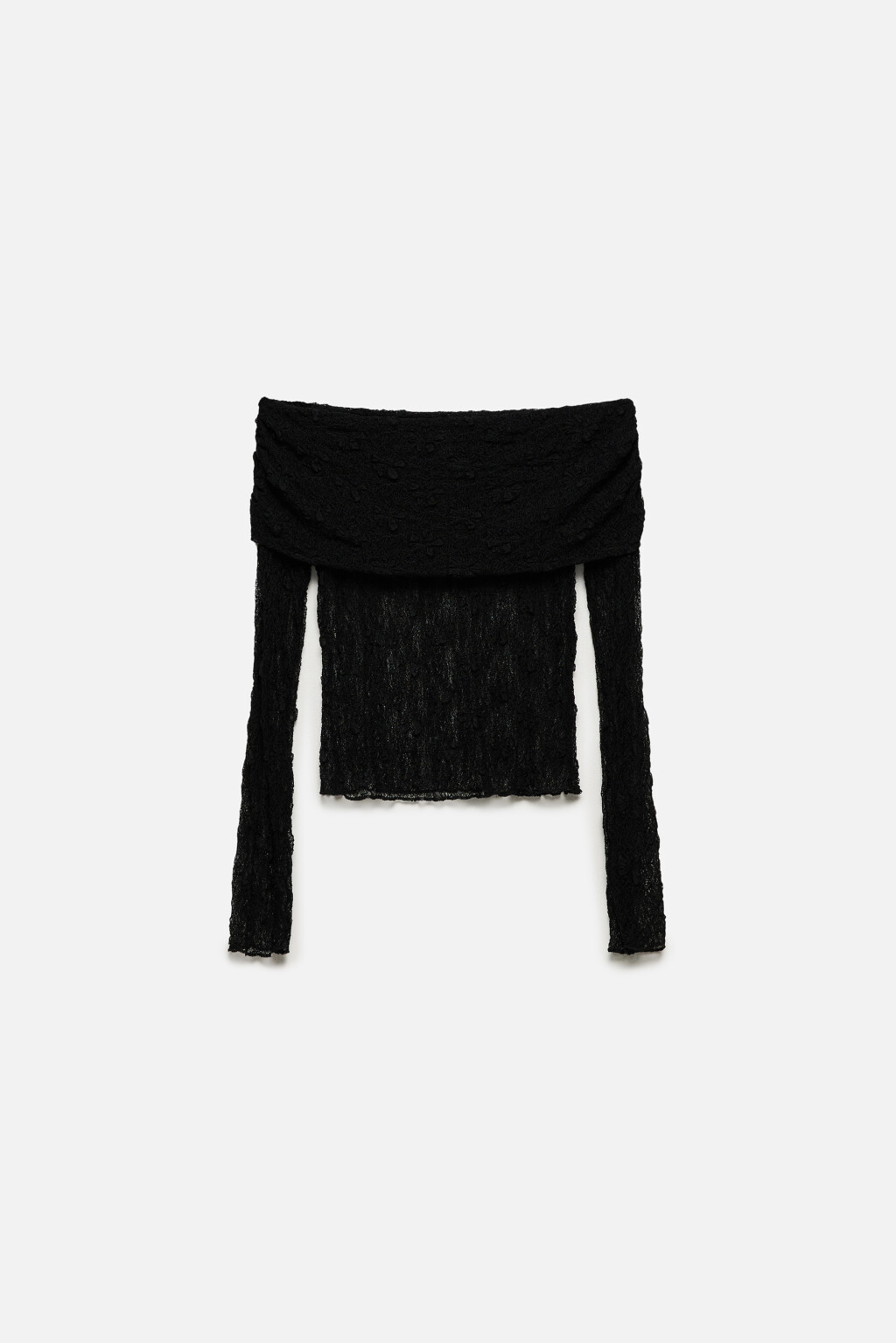 Блузка кружевная с открытыми плечами - цвет черный - 8