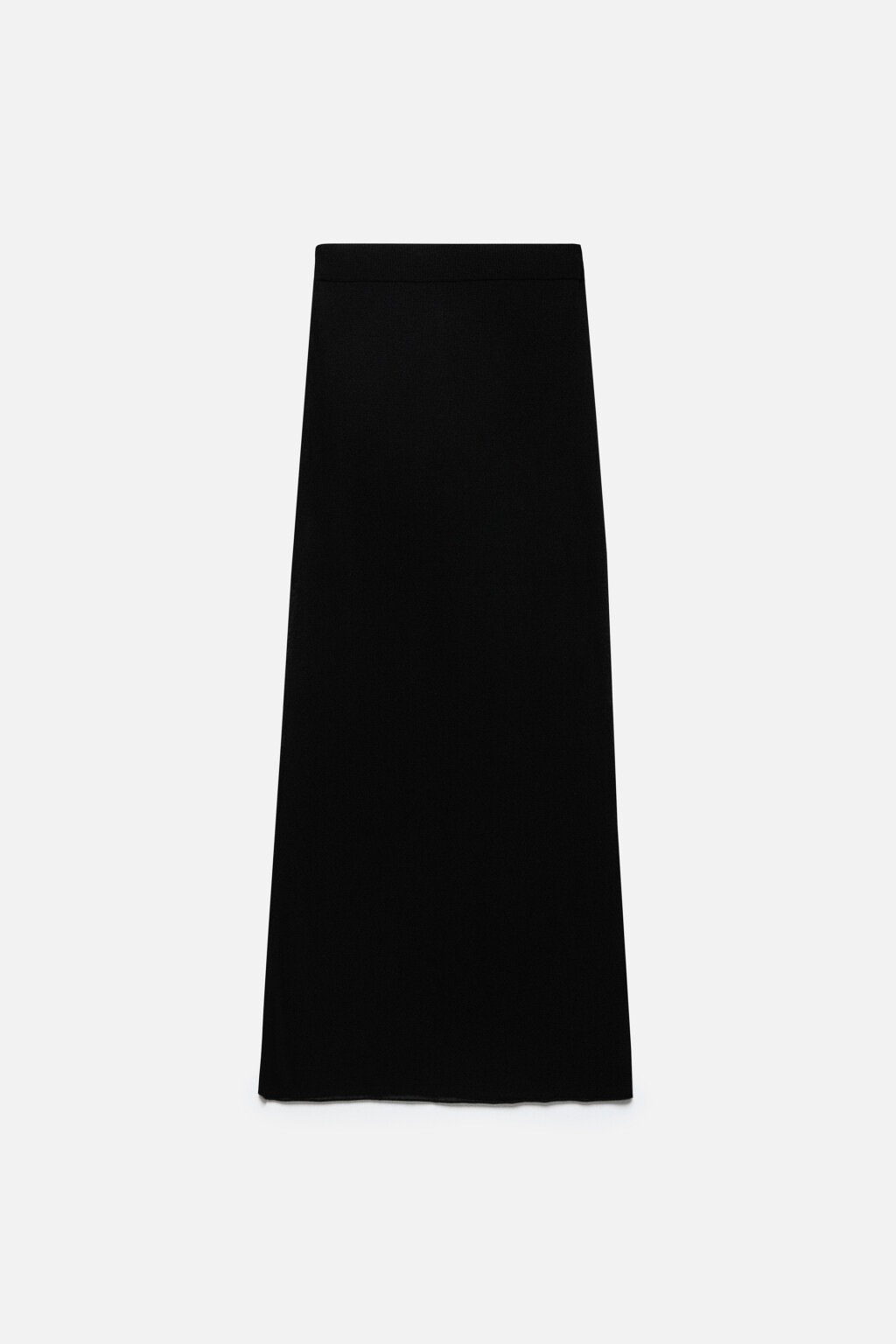 Юбка макси прямая вискозная тонкой вязки - цвет черный - 8
