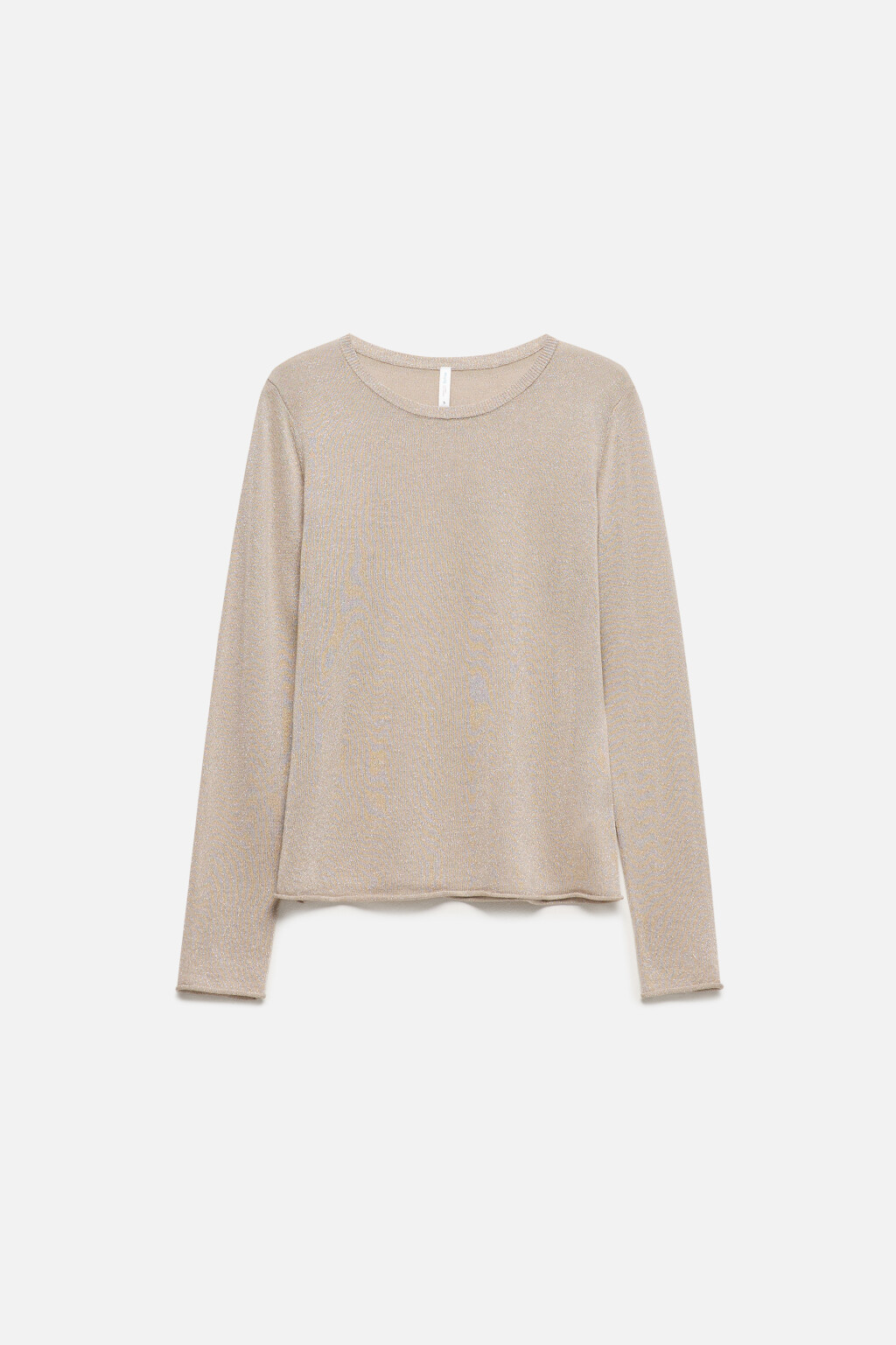 Джемпер тонкой вязки с люрексом - цвет бежевый - 8