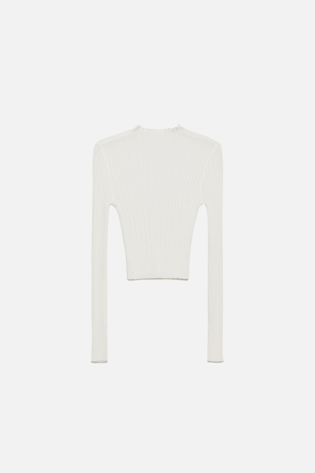 Водолазка укороченная тонкой вязки - цвет бежевый - 9