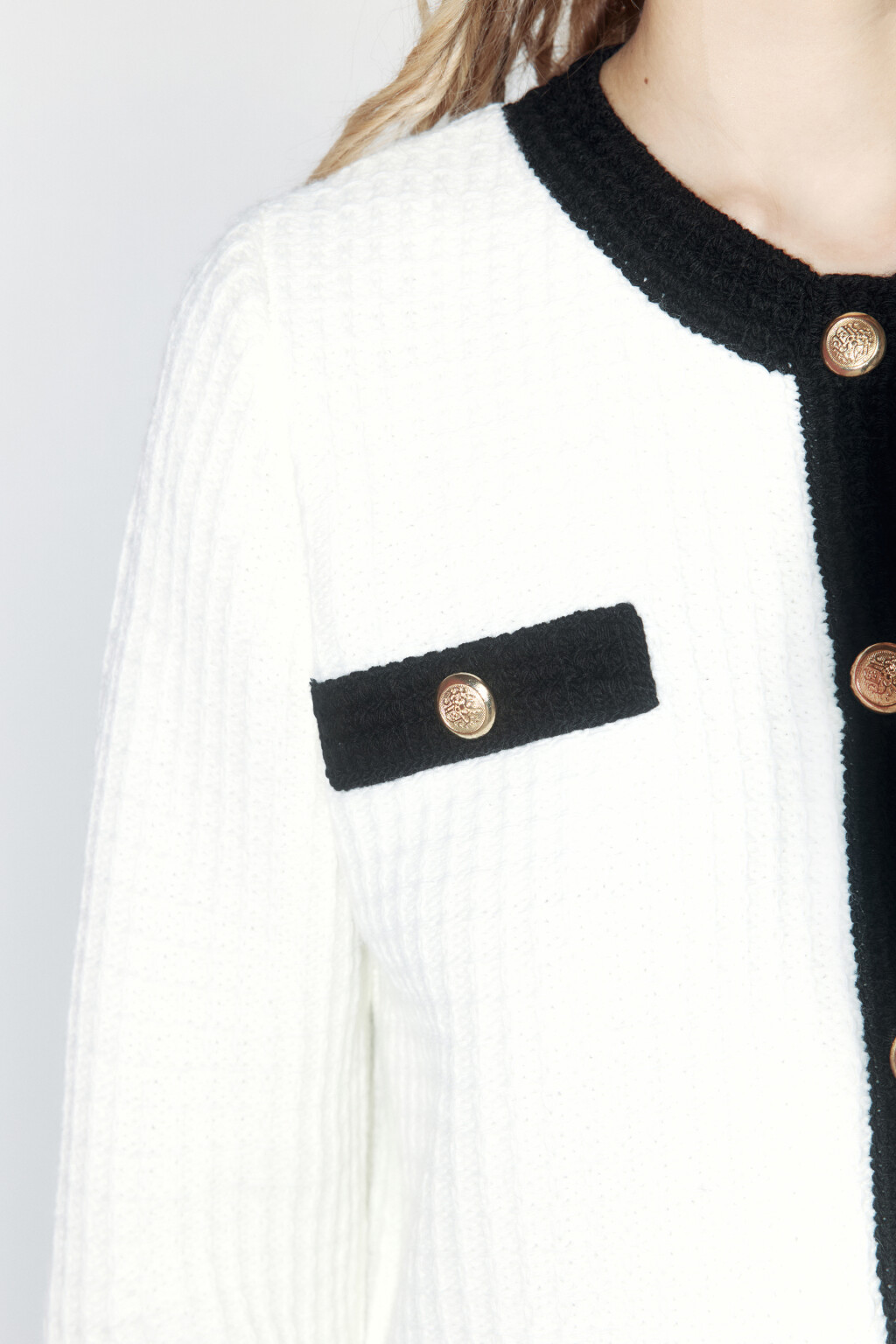 Жакет-кардиган твидовый укороченный - цвет бежевый - 8