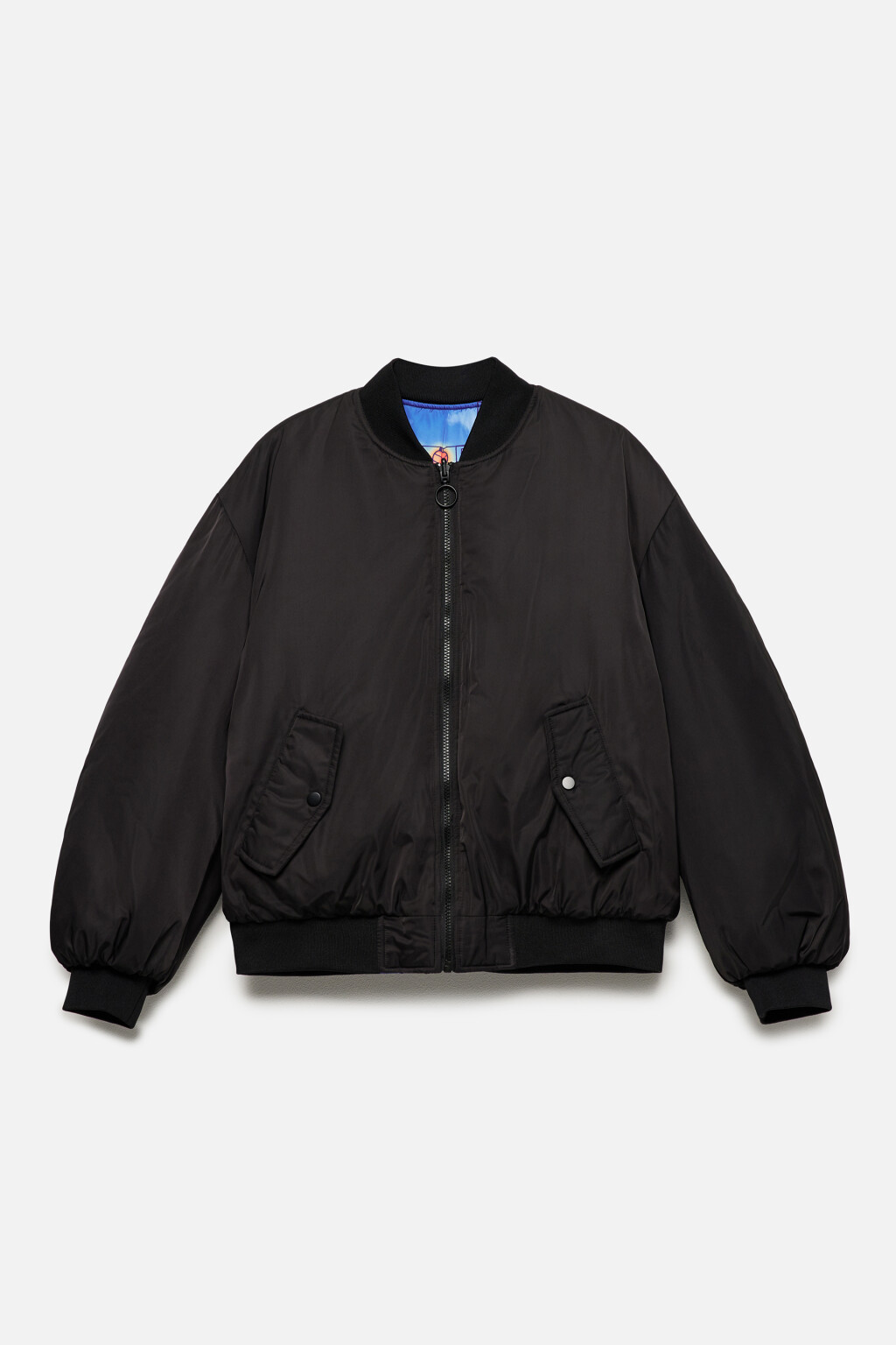 Куртка-бомбер двусторонняя утепленная - цвет черный - 11