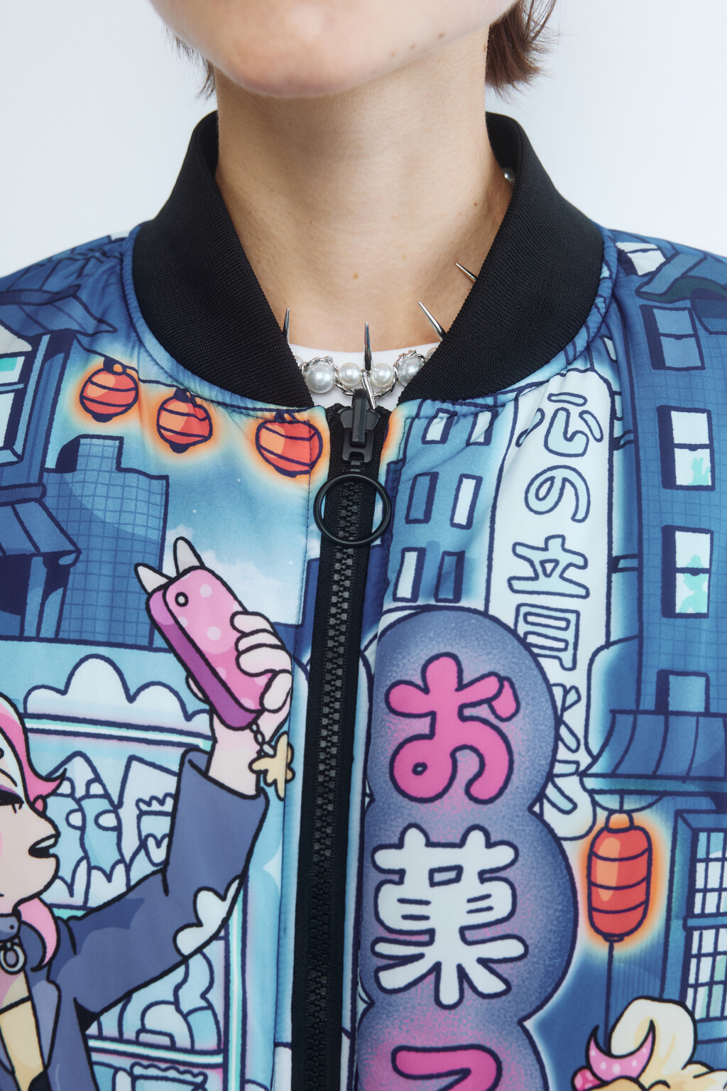 Куртка-бомбер двусторонняя утепленная - цвет черный - 7