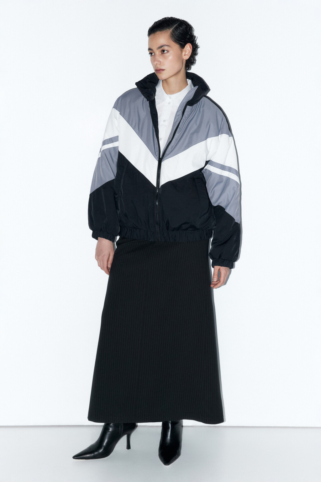 Куртка-олимпийка утепленная с принтом - цвет черный - 6