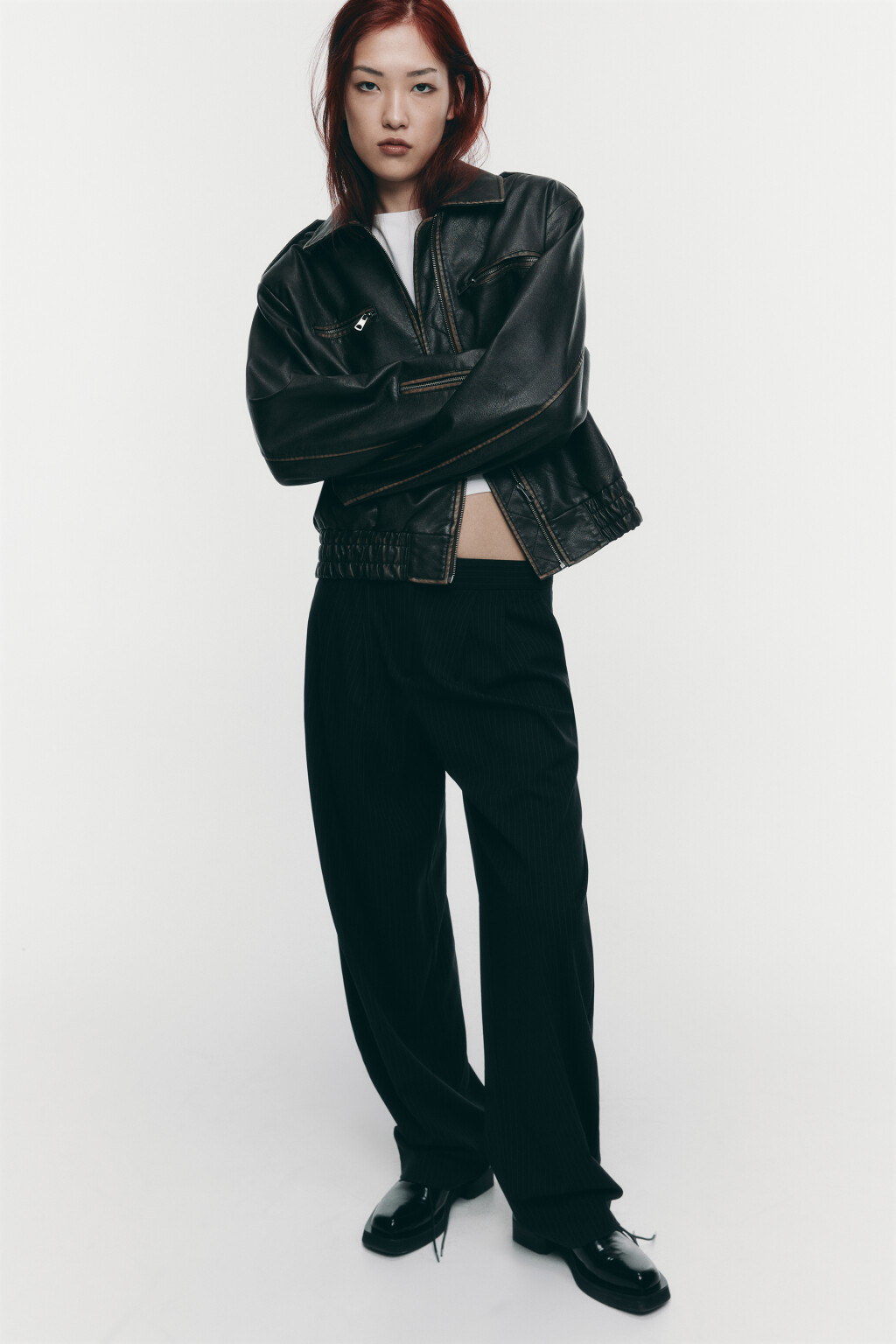 Куртка-бомбер укороченная с погонами - цвет коричневый - 1