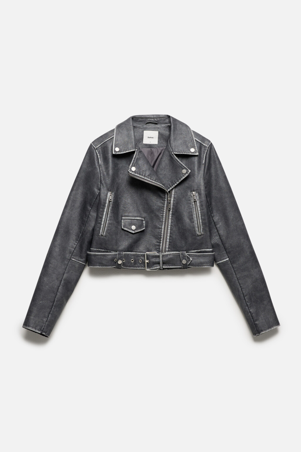 Куртка-косуха с состаренным эффектом - цвет серый - 10