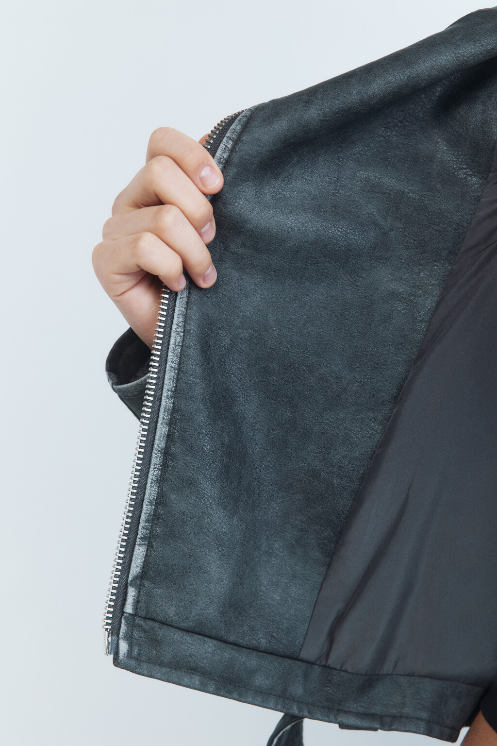 Куртка-косуха с состаренным эффектом - цвет серый - 9