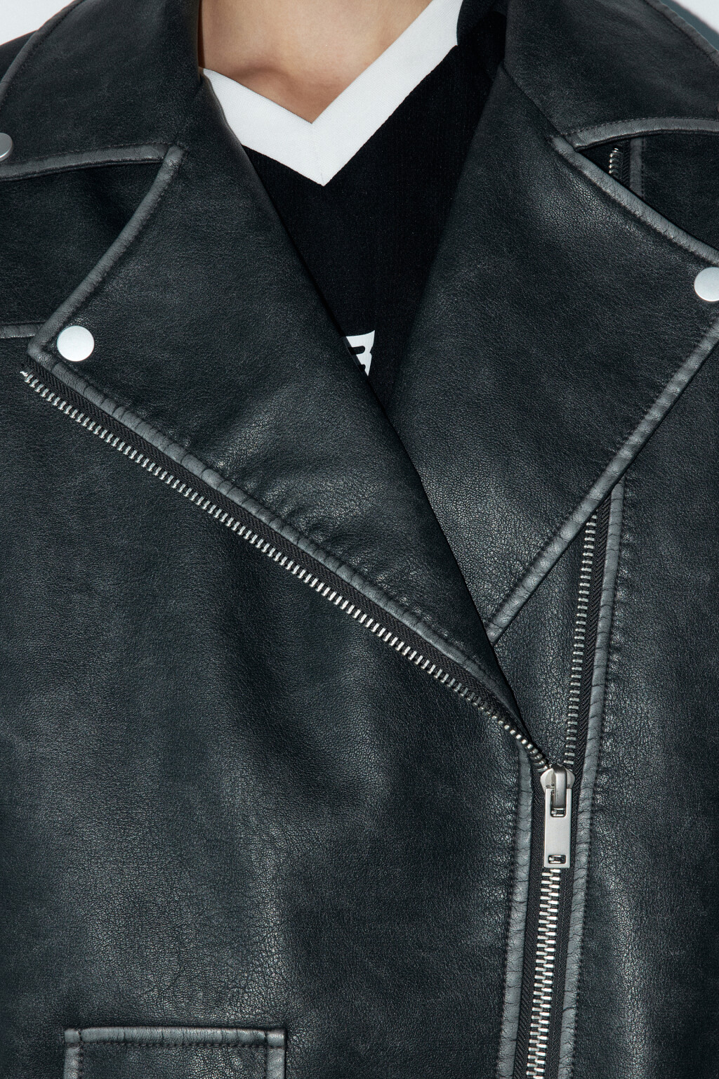 Куртка-косуха oversize с состаренным эффектом - цвет серый - 6