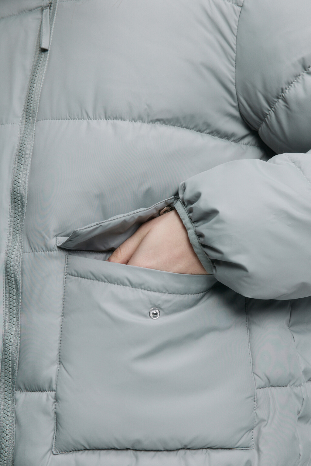 Куртка-бомбер стеганая утепленная - цвет голубой - 7