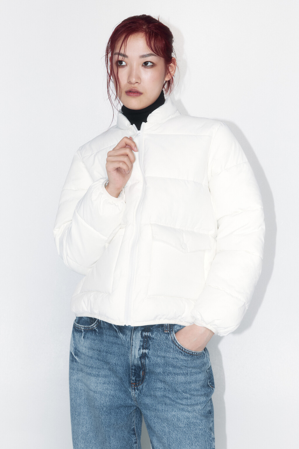 Куртка-бомбер стеганая утепленная - цвет бежевый - 1