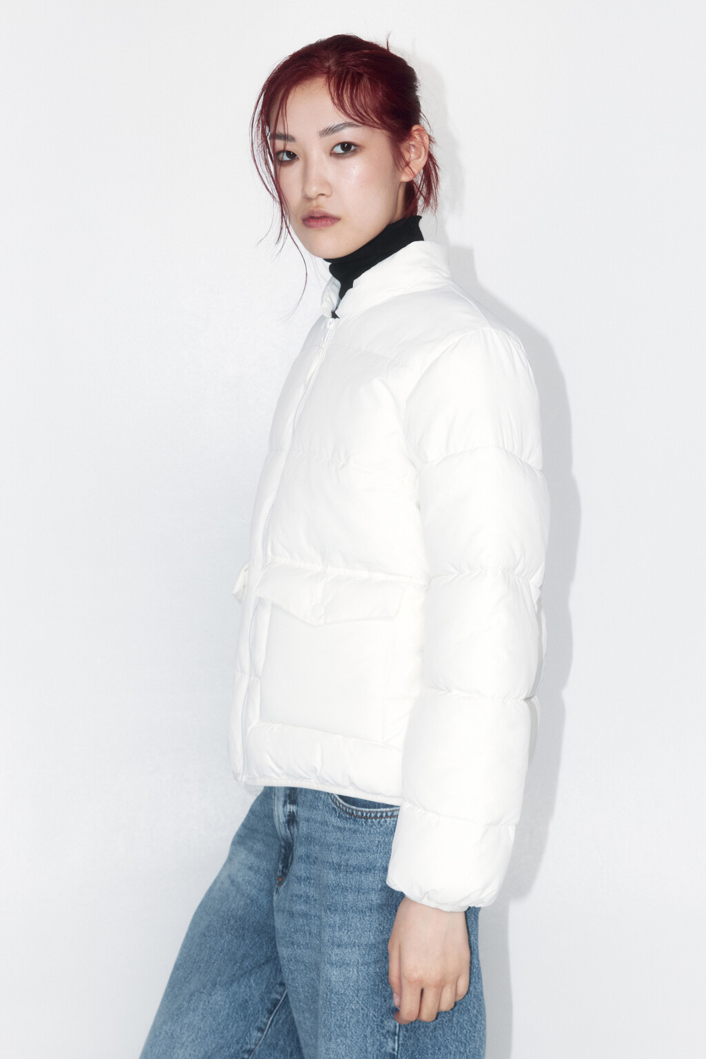 Куртка-бомбер стеганая утепленная - цвет бежевый - 2