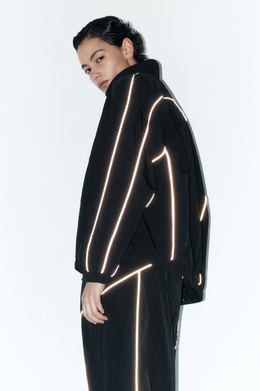 Куртка-олимпийка на молнии - цвет черный - 4