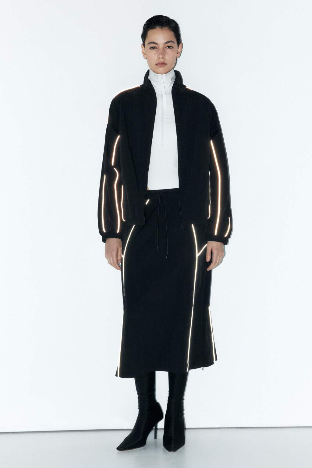 Куртка-олимпийка на молнии - цвет черный - 2