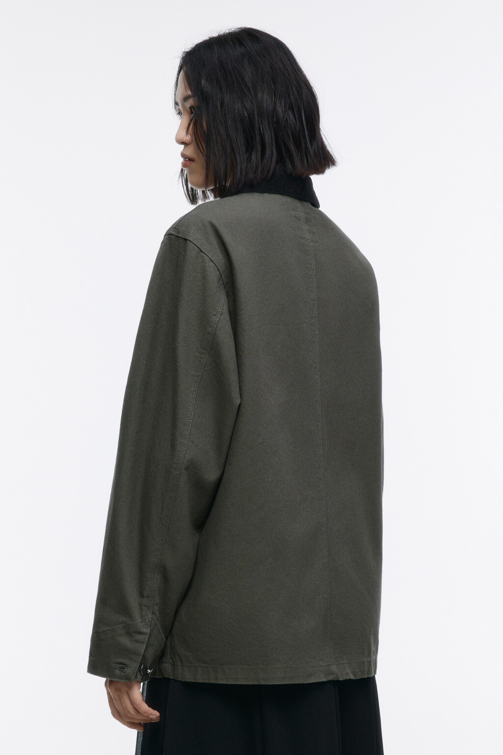 Куртка-рубашка хлопковая с карманами - цвет зеленый - 4