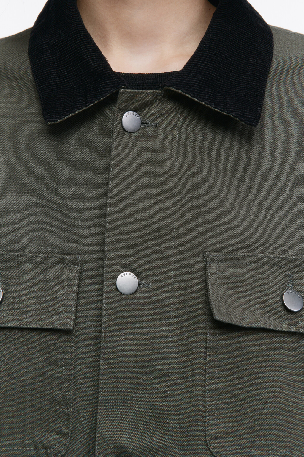 Куртка-рубашка хлопковая с карманами - цвет зеленый - 6