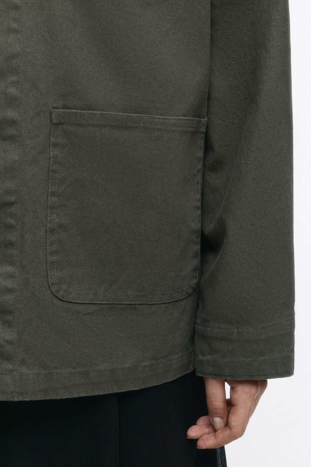 Куртка-рубашка хлопковая с карманами - цвет зеленый - 8