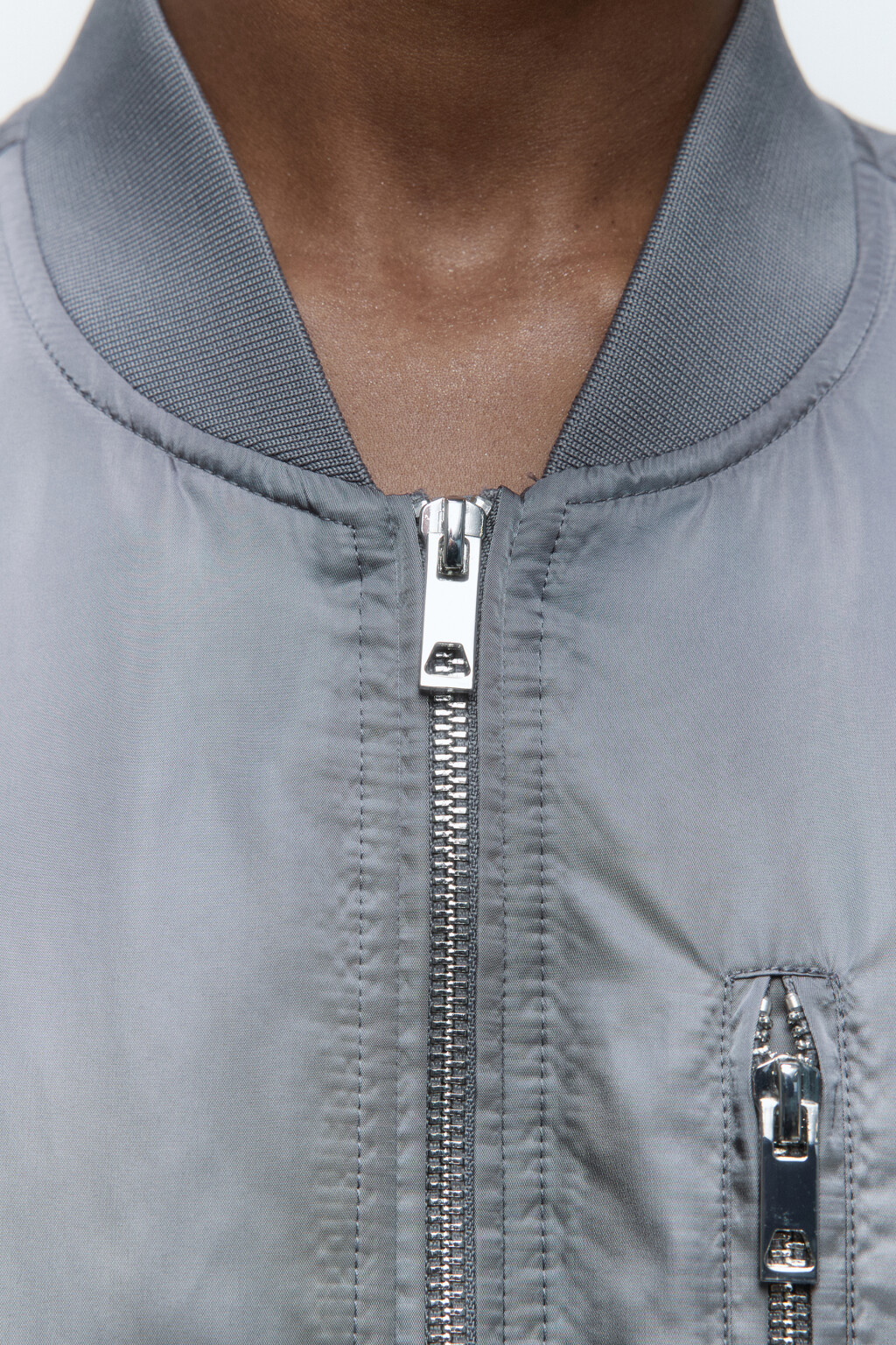 Куртка-бомбер oversize с драпировками - цвет серый - 7